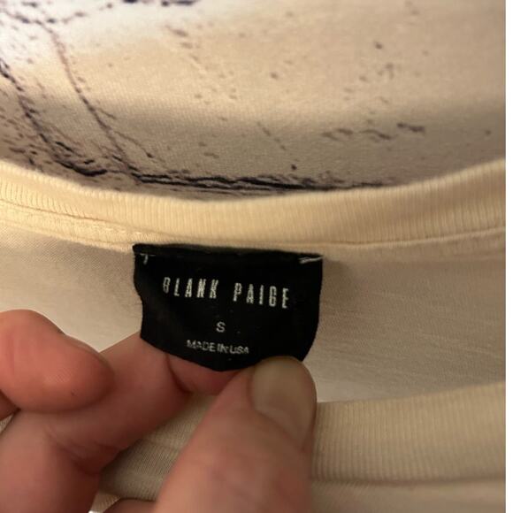 SALE!! Kill Them With Kindness cream tee women's size Small Blank Paige brand - Picture 2 of 3